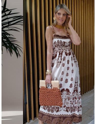 VESTIDO FLORAL MARRÓN
