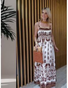 VESTIDO FLORAL MARRÓN