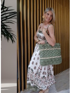 VESTIDO FLORAL KAKI