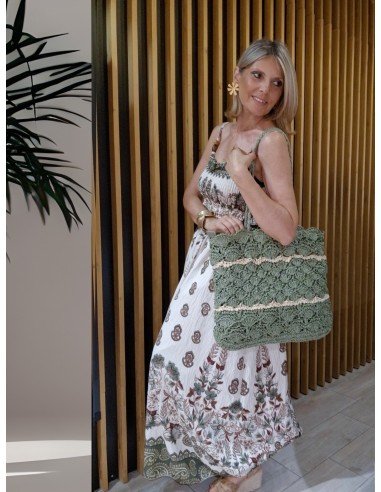 VESTIDO FLORAL KAKI