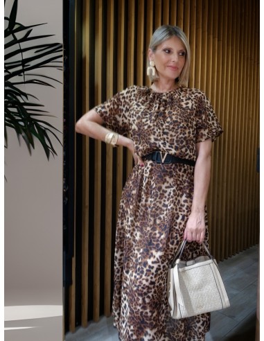 VESTIDO MIDI ANIMAL PRINT