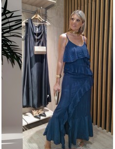 VESTIDO VOLANTES MARINO