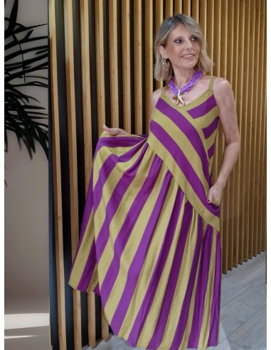 VESTIDO RAYAS ASIMÉTRICO